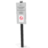 NO SMOKING PANEL 30X65 WITH ALUMINIUM POST