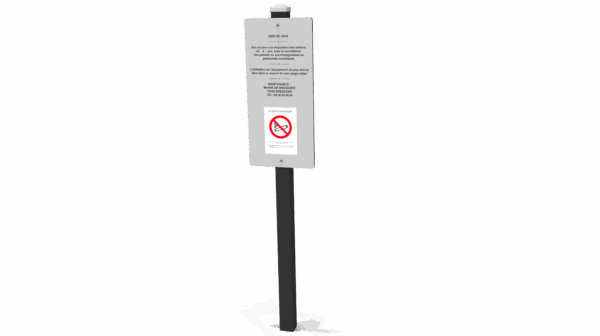 NO SMOKING PANEL 30X65 WITH ALUMINIUM POST