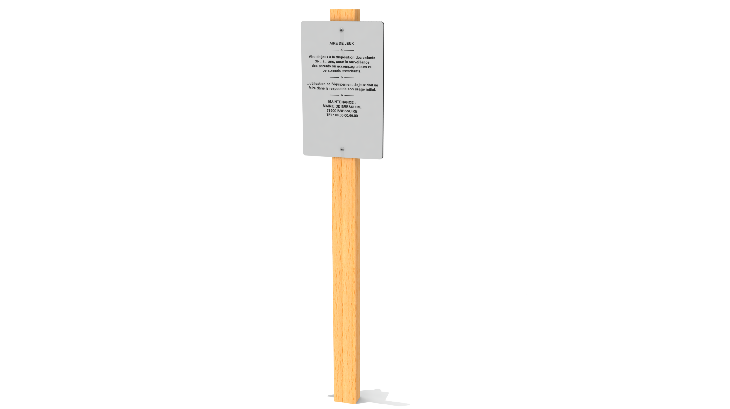 PANNEAU D'INFORMATION 30 x 48 AVEC POTEAU BOIS